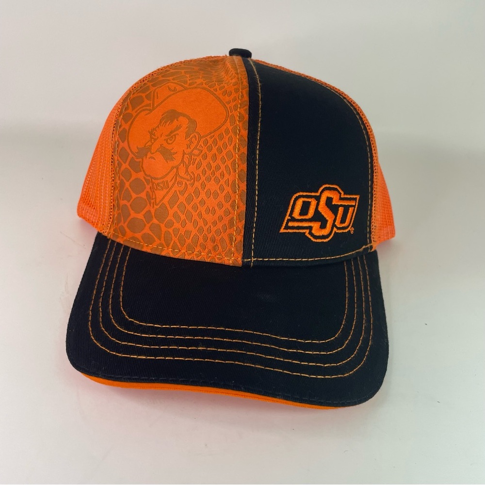 NWT Oklahoma State Orange and Black OSU Cap with Mesh Back